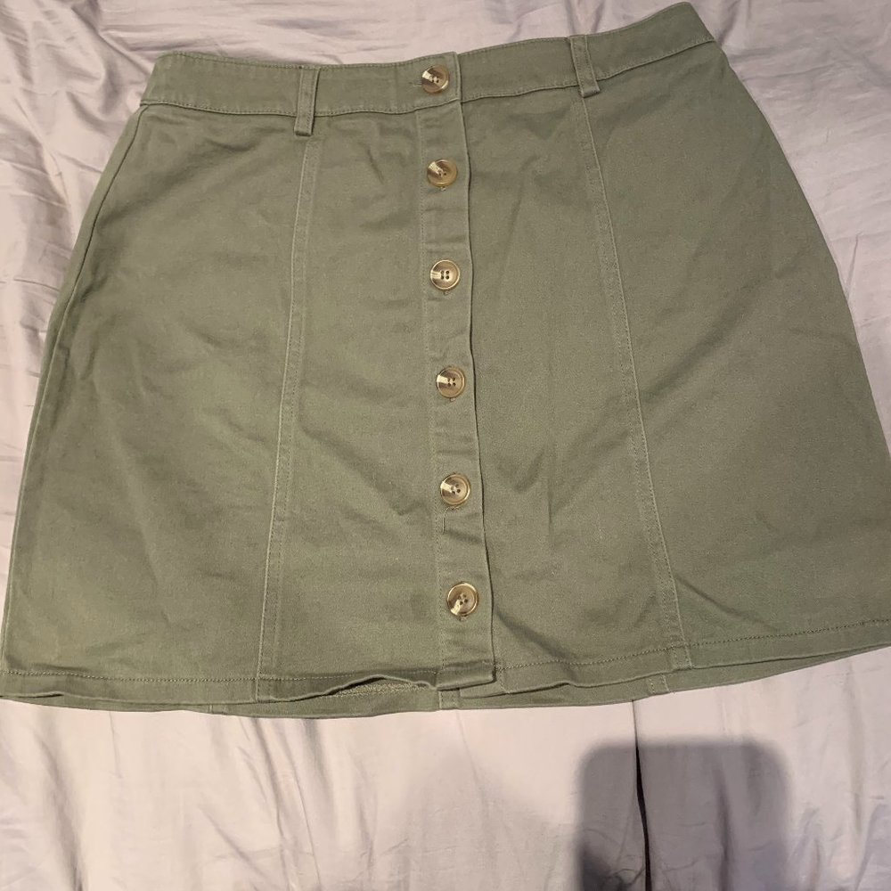 Green Button-Up Skirt